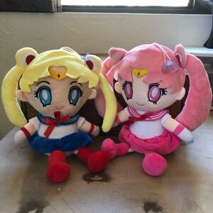 Set of 2 Sailor Moon and Chibiusa Plushies!